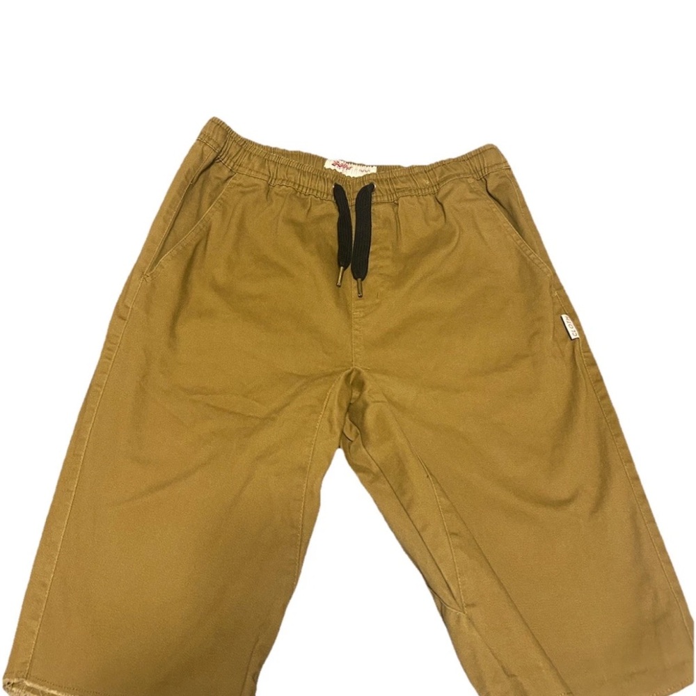 Men Casual Chino Cargo Shorts Elastic Waist Drawstring Summer Trousers Size M